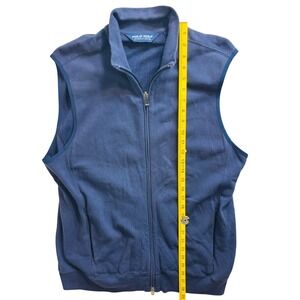 Polo Golf‎ Ralph Lauren Mens Navy Blue Full Zip Pique Mock Neck Vest Size L